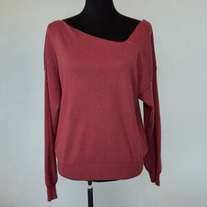 Line & Dot Favorite Off-Shoulder Mauve Knit Top Size S